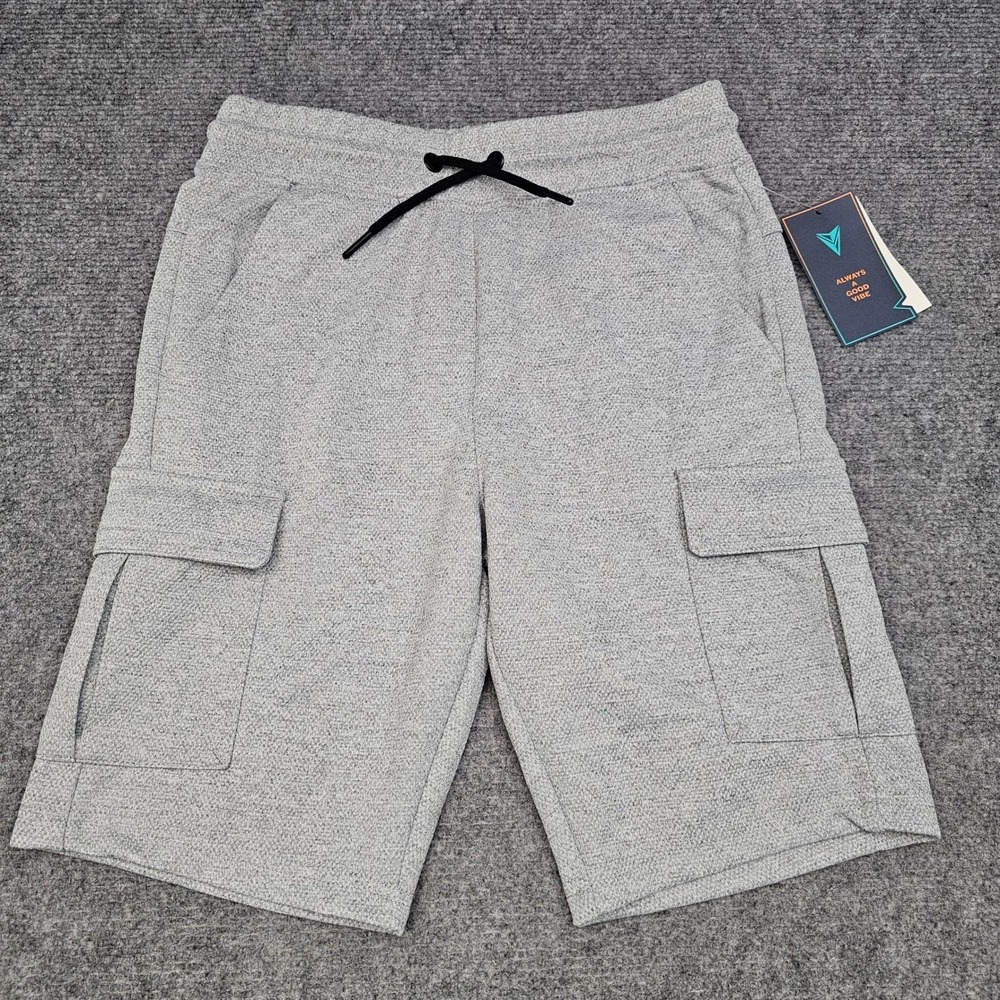 Univibe Boys Grey Heather Knit Cargo Shorts UB125802 Size Large NWT